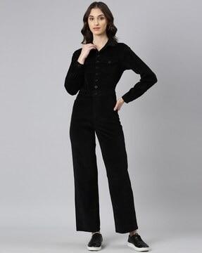 ribbed jumpsuit with full sleeves