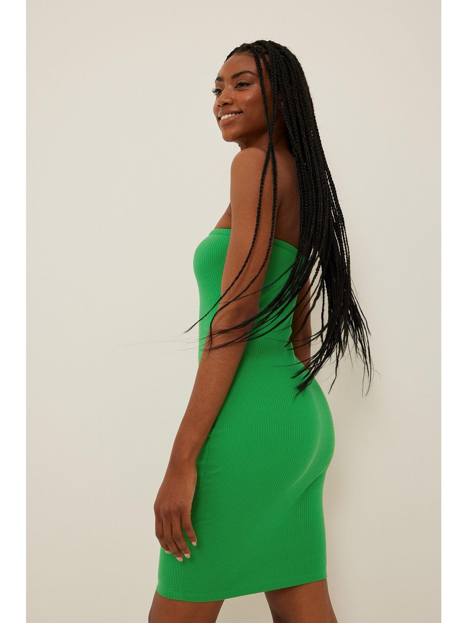 ribbed mini tube dress-green