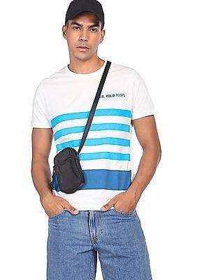 ribbed neck striped t-shirt
