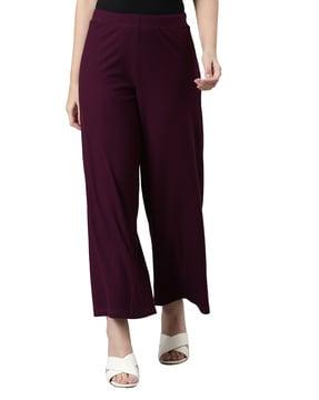 ribbed palazzos with elasticated waist