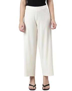 ribbed palazzos with elasticated waist