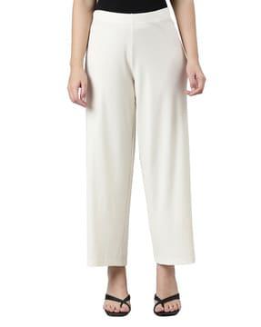 ribbed palazzos with elasticated waist