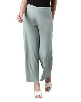 ribbed palazzos with elasticated waist