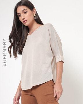 ribbed panelled v-neck pullover