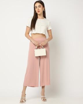 ribbed pleated culottes