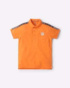 ribbed polo t-shirt with taping