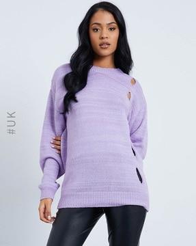 ribbed pullover with cutouts