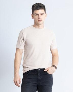 ribbed regular fit crew-neck t-shirt