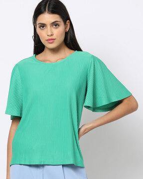 ribbed round-neck t-shirt