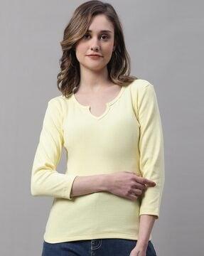 ribbed round-neck top