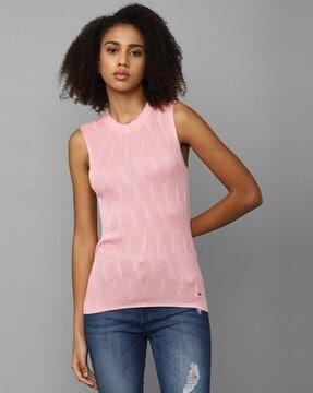 ribbed round-neck top