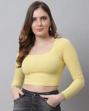 ribbed round-neck top