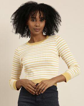 ribbed round-neck top