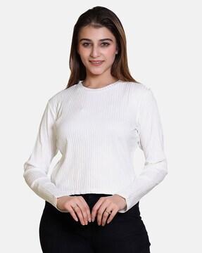 ribbed round-neck top