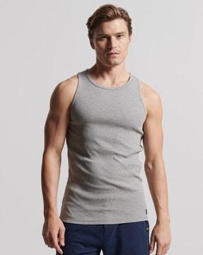 ribbed round-neck vest