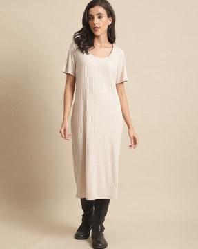 ribbed shift dress