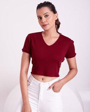 ribbed slim fit crop top