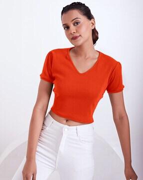 ribbed slim fit crop top