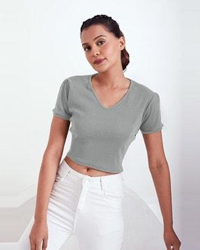 ribbed slim fit crop top