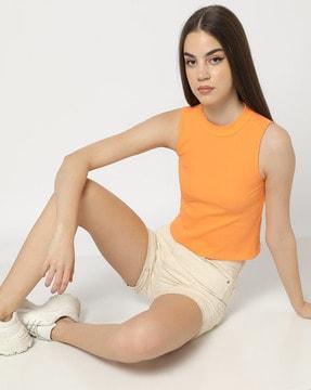 ribbed slim fit crop top