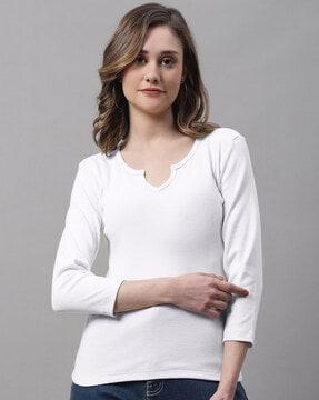 ribbed slim fit high-neck top