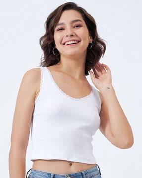 ribbed slim fit sleeveless top