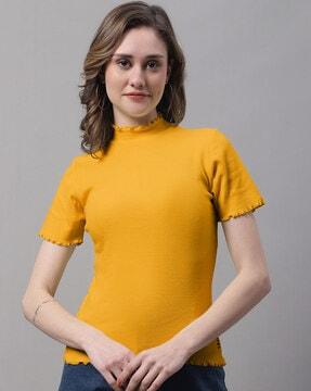 ribbed slim-fit top