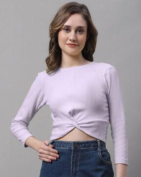 ribbed slim fit twisted crop top