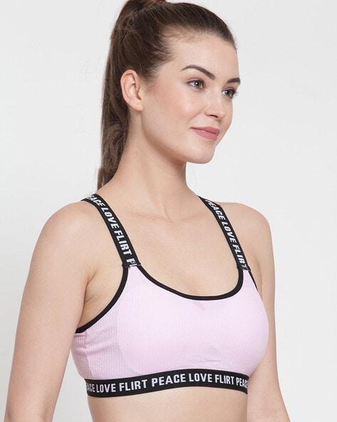 ribbed sports bra with contrast panel