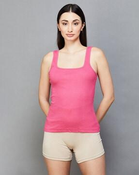 ribbed square-neck camisole