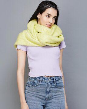 ribbed stole with frayed hem