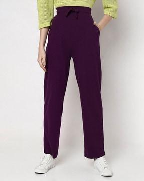 ribbed straight fit pants