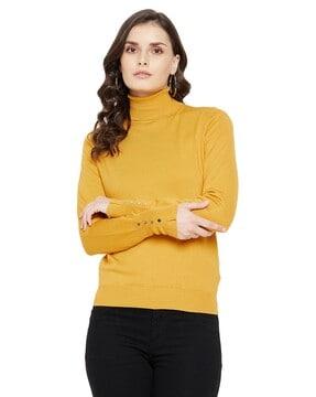 ribbed sweater with turtle neck