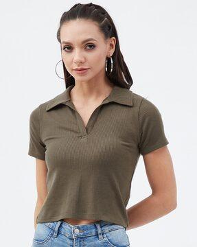 ribbed tailored fit top