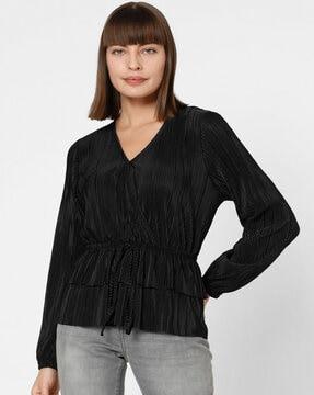 ribbed top with bishop sleeves