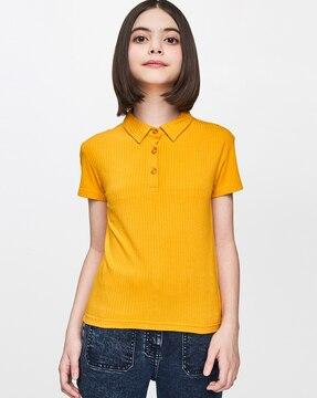 ribbed top with button placket