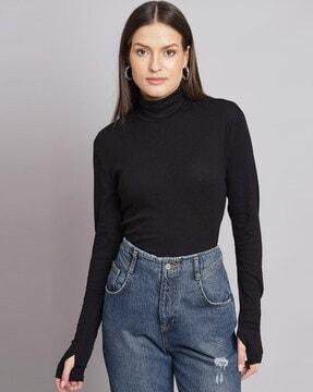 ribbed top with full sleeves