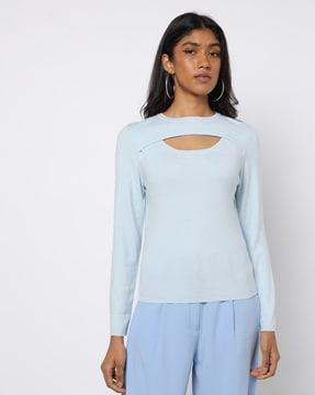 ribbed top with keyhole neck