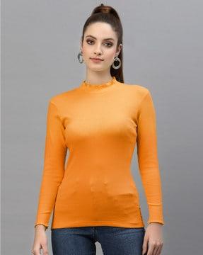 ribbed top with lettuce hem