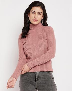 ribbed turtleneck top