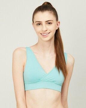 ribbed underwired lightly-padded bra