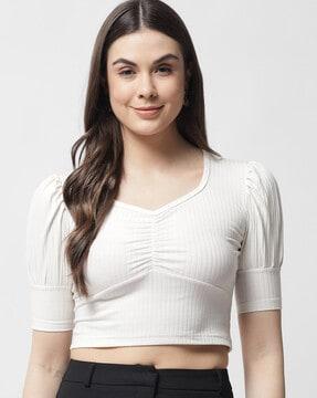 ribbed v-neck crop top