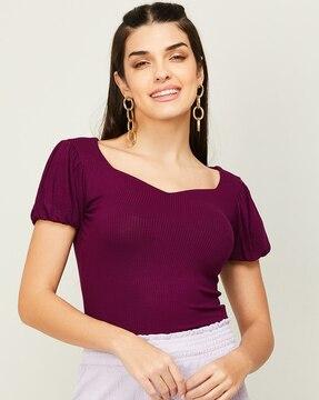 ribbed v-neck top