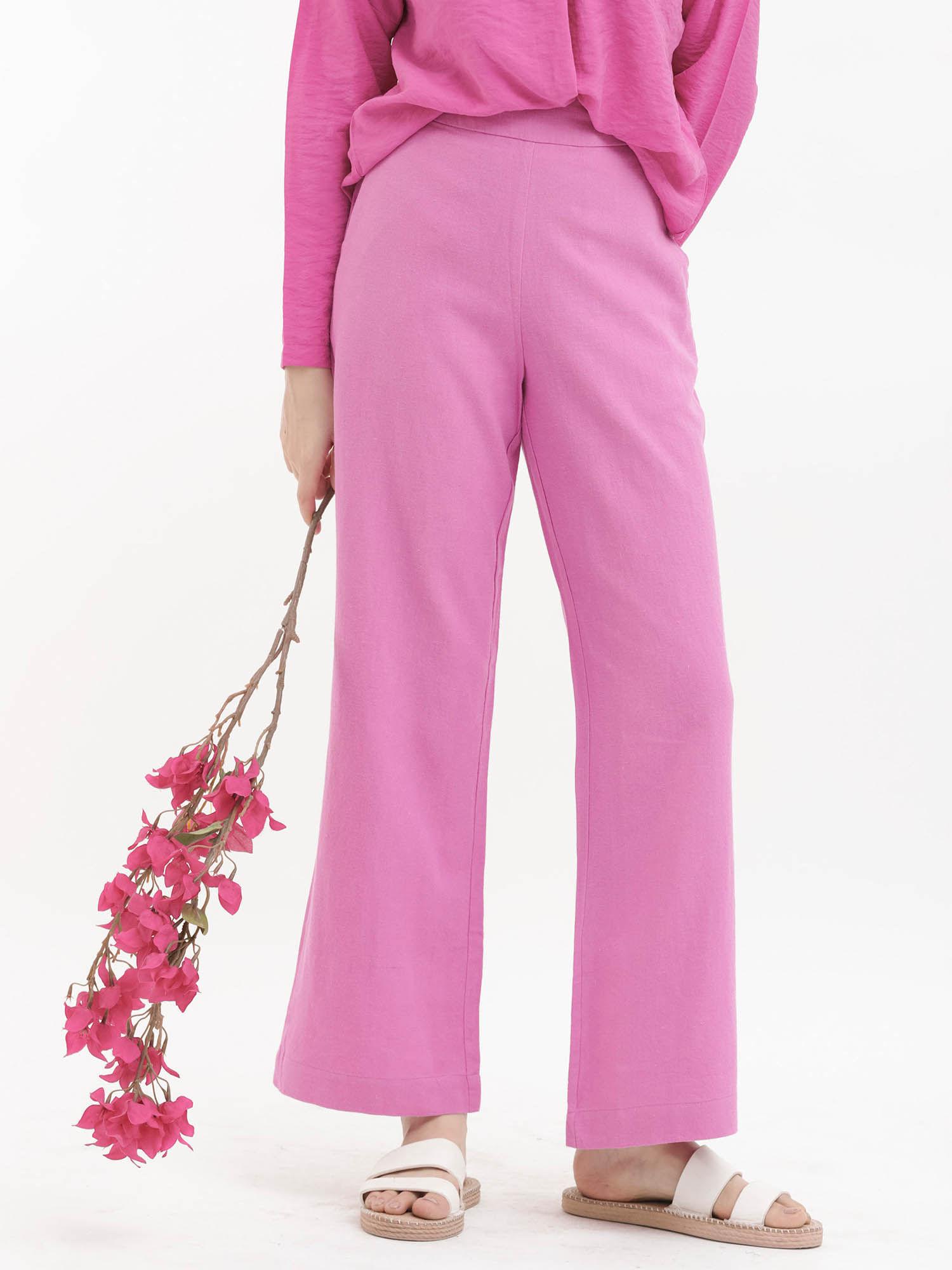 rica pastel pink solid trouser