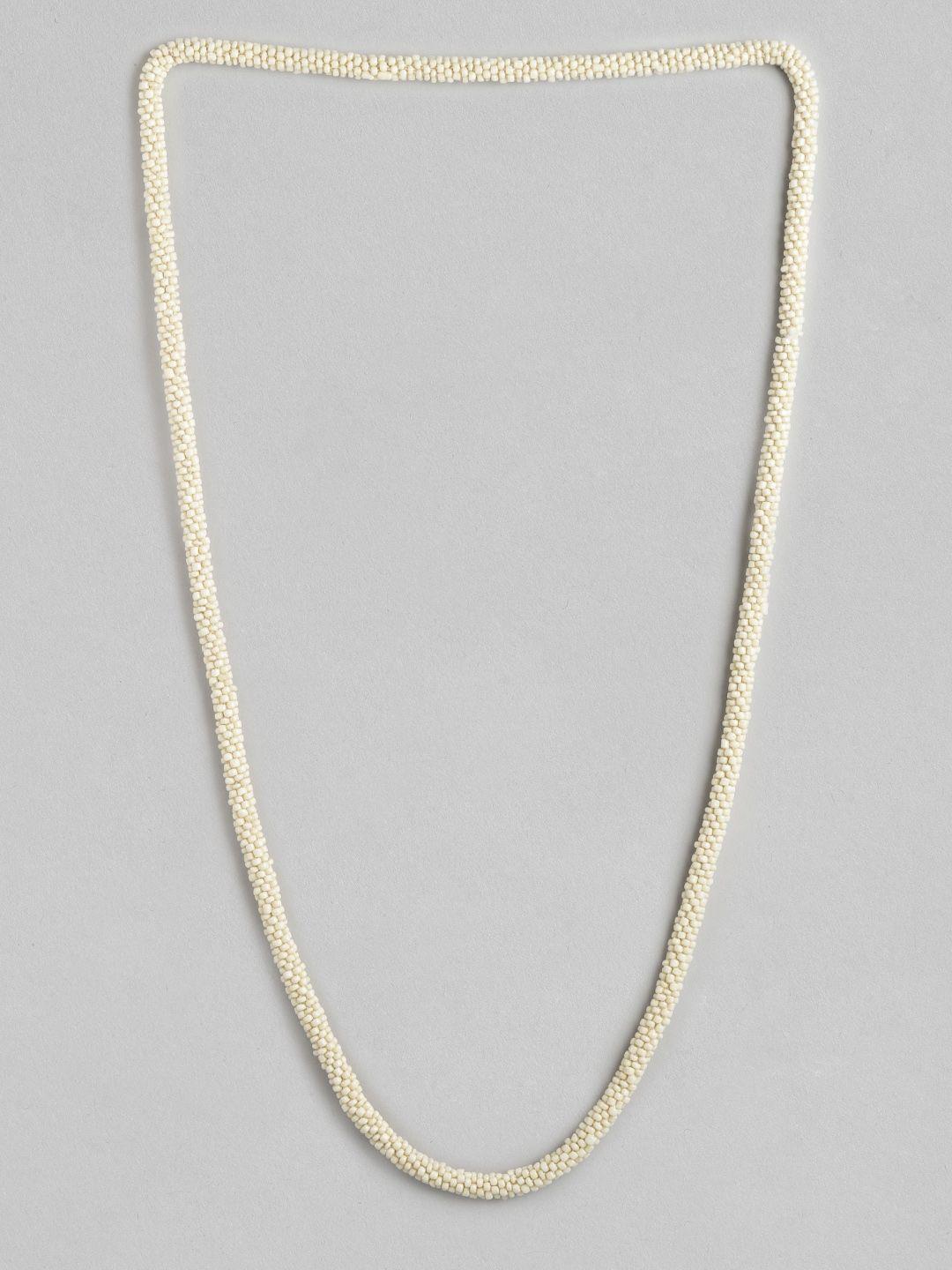 richeera beige artificial beads necklace