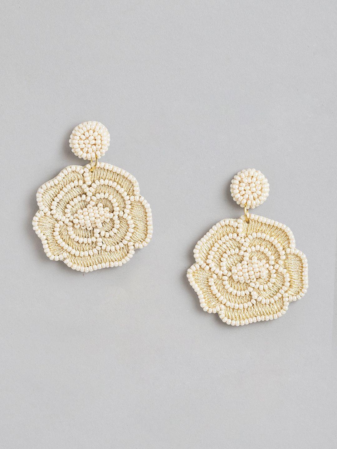 richeera floral beaded drop earrings