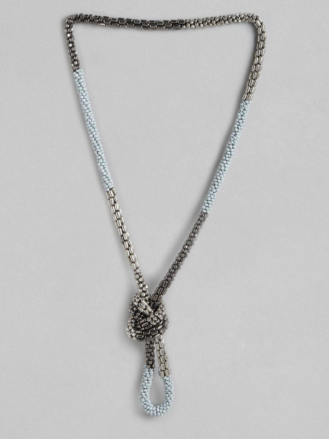 richeera grey minimal beaded necklace