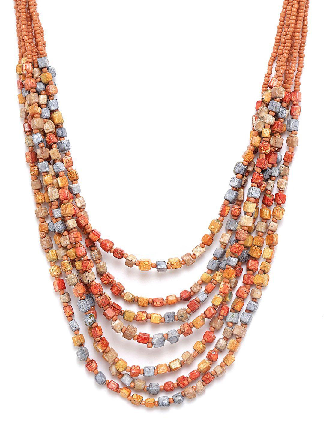 richeera multicoloured beaded layered necklace