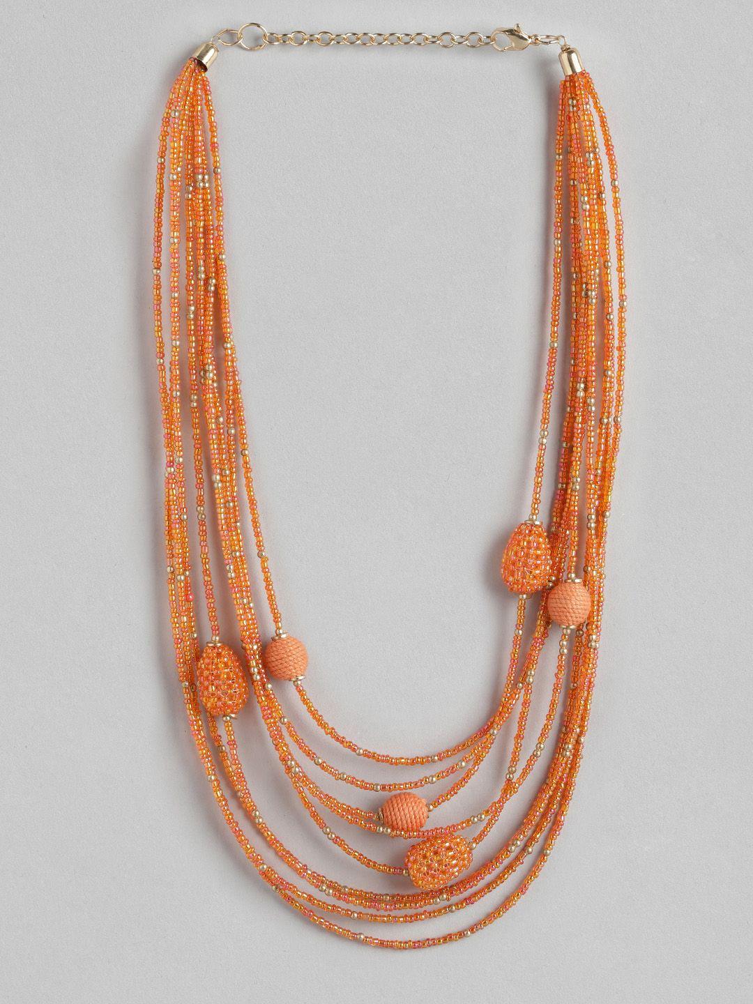 richeera orange multi-stranded necklace