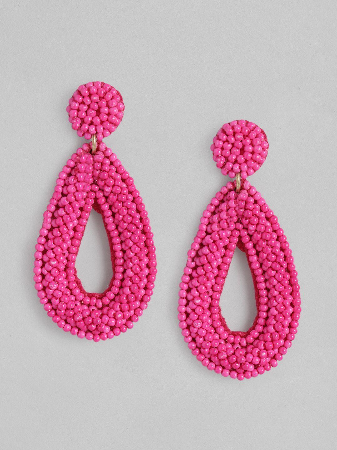 richeera pink oval drop earrings